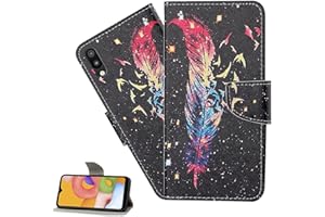 LEMAXELERS Custodia Samsung Galaxy A70 Cover Portafoglio,Galaxy A70 Custodia Pittura colorata Wallet Shock-Absorption Magnetica Supporto Protettiva Bumper Cover Leather Flip Cover,XC4 Feather