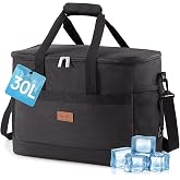 Lifewit 30L Portable Cool Bag, Insulated Cooler Bag for Men, Large Thermal Food Carrier Bags, Foldable Fabric Cooler Bag for