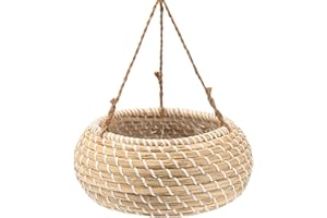 Decorasian Macetero colgante – Maceta colgante de algas marinas para colgar macetas – Semáforo con cuerda de yute – Colgador de flores 25 cm