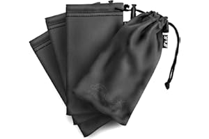 EDISON & KING Etui na okulary i ściereczka do czyszczenia okularów w jednym - opakowanie 4 woreczków - do użytku jako etui na okulary przeciwsłoneczne i ściereczka do czyszczenia z mikrofibry - może być używana bez