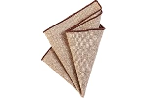 DonDon Fazzoletto da taschino uomo 23 x 23 cm in cotone auto piegante stile tweed monocromatico