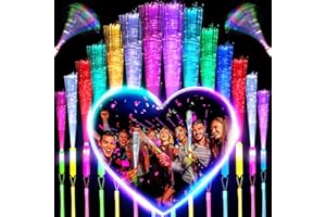 YeahBoom 36 Stück Leuchtstäbe Partyzubehör, Bunte Glasfaser LED Set, Leuchtwedel Party Set Mit Multicolor Licht für Konzert, Hochzeit