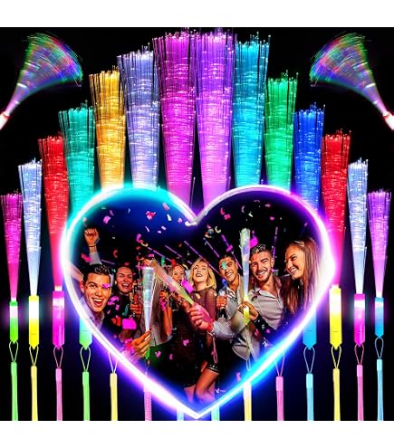 12 Leuchtstäbe Aus Glasfaser – Bunte LED-Stäbe Für Party, Konzert & Hochzeit, 4 Farben, Wiederverwendbar