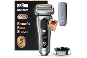 Braun Series 9 Pro+ Afeitadora Eléctrica Hombre, Máquina de Afeitar Barba, PowerCase, En Seco Y En Mojado, 9527s, Plata