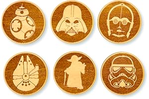 DIGIDU Posavasos Originales, Regalo Original, Utensilios de Cocina Originales, Posavasos de Madera, Posavasos Frikis, Reposa Vasos, Regalo Friki, Regalo San Valentin (Star Wars)