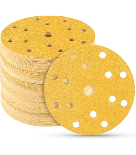 Wfix Craft IK88 Schuurschijven, 150 mm klittenband met 48-gaten perforatie voor excentrische schuurmachines, korrelgrootte P60, grof - 50-delige professionele schuurpapierset voor houtslijpen