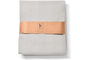 ‎YENGAS YENGAS Tagesdecke XL, 150 x 200 cm, Große Wohndecke, Bettüberwurf, Couchdecke, Überwurf Decke für Sofa & Bett, Allrounderdecke, 85% Baumwolle & 15% Recyceltes Polyester, Grau, Fischgrät