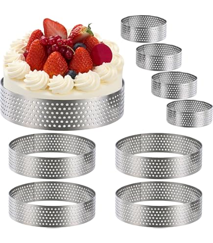 Cercle Tartelette,6 Pièces 3 Formes Cercle A Tarte Perforé Moule Tartelette Cercle A Patisserie