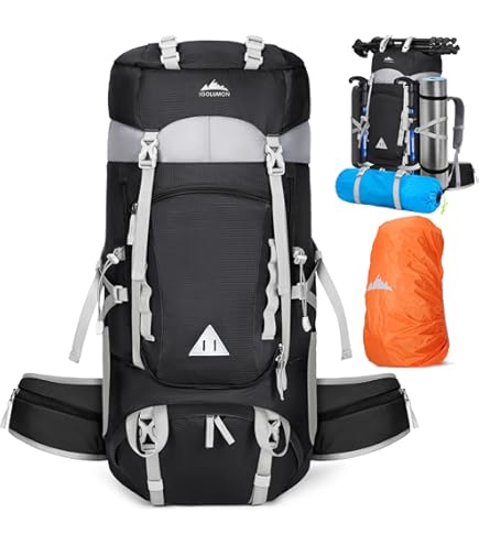 Doshwin 70L Rugzak Grote Hikingrugzakken Wandelrugzakken Trekking Camping Wandelen (Donkerblauw