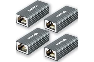 YUETUOL RJ45 Kupplung LAN Kabel Verlängerung - Ethernet Netzwerkkabel Verbinder 10 Gigabit für Netzwerkkabel, Netzwerk Coupler, Patchkabel, Cat8, Cat7, Cat6, Cat5e, Cat5 (4 Stück Grau)