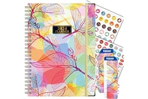 NEYSA 2024 Academic Diary A5 Week to View Planner (January to December 2024) - With 250 Sticky Notes,Elastic Closure Appointment Planners Notebooks for Office School College