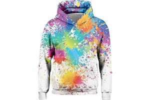 RAISEVERN dziecięca zabawna bluza z kapturem dla chłopców i dziewczynek, fajna grafika 3D, bluza z nadrukiem galaktyki, długie rękawy, unisex