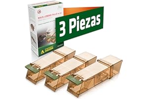 GARDIGO® Trampa Ratones Vivos 3 Juegos de Cepos para Ratones | Fácil de Usar para Interior y Exterior | Ratonera para Ratone Reutilizable sin Veneno con Salida de Liberación Rápida sin Contacto