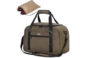 ECOHUB 20L Bolsa de Viaje, Bolsa Viaje Ryanair 40x20x25, Pet Reciclado Equipaje de Mano con Compartimento Impermeable, Pequeño Bolsa Deporte Fin de Semana Hombre Mujer, Patentado(Marrón)