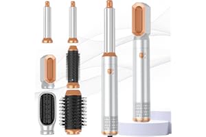 ATOPSKINS Air Styler 6 In 1, 1000W Hair Styler Avec Seche Cheveux, Brosse Soufflante, Brushing Brosse Soufflante, Auto Boucleur a Air, Brosse Soufflante Lissante, pour Sécher, Boucler, Lisser