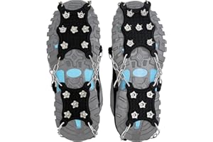 SONGWIN Steigeisen Schuhspikes mit 12 Noppen,Das einzig Innovative Design bei Amazon,Ice Klampen,Eisspikes für Den Stiefel,Schuhkralle.