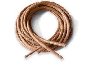 Lacestar Round Waxed Cotton 2.5mm Wide Shoelaces 12 Colors 75cm, 100cm, 125cm Long Dress Wax Cord Laces for Brogues Shoes Boot