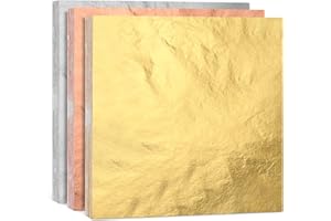 KIRIN 300 Blatt Imitation Blattgold 14x14cm Goldblätter Blattgold Blattkupfer Blattsilber zum Basteln, Basteln DIY Crafting Dekoration Kunstprojekt