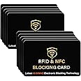 SaiTech IT 10 Pack RFID Blocking Card, One Card Protects Entire Wallet Purse, NFC Contactless Bank Debit Credit Card Protector ID ATM Guard Card Blocker–(Black)