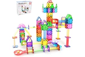 PicassoTiles Tor kulowy 70 el., magnetyczne płytki, klocki magnetyczne, edukacyjna zabawka konstrukcyjna STEM, zestaw do nauki, wspomagający rozwój mózgu dziecka i trening koordynacji rąk i oczu PTG70