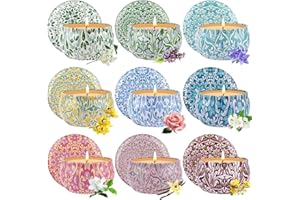 LDUMODUW Bougies Parfumées Cadeau pour Femme, Lot de 9 Bougies D'Aromathérapie Soja Naturelle, Bougies Cadeaux pour Noël Détente Stress Fête des Mères Anniversaire Femme