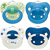 NUK Signature Day &amp; Night Pacifier | 6-18 Months | Calms 95% of Babies | BPA-Free Silicone Heart Pacifiers | Glow in the Dark