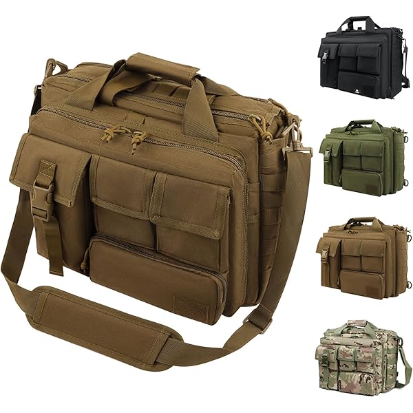 Tactische messenger tas voor mannen, aktetas, schakeltas, kleine koerier schoudertassen, EDC-laptoptassen, heavy duty MOLLE patrouille schoudertassen, handtas voor werk, reizen, kamperen, wandelen