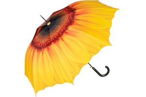 VON LILIENFELD Parapluie Canne Grand Robuste Ouverture Automatique Résistant au Vent Fleur Tournesol