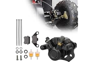 RUTU Bremssattel hinten links mit Bremsbelag und Kraftstoffölfilter für Coolster Taotao Kazuma Roketa Sunl Baja Kinroad 50cc-200cc Four Wheeler Trailmaster XRX 150 250–Schwarz