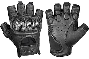 ‎GRAPELET Grapelet Motorcycle Gloves Men's Leather Genuine Leather Goat Leather Soft Breathable Protector Motorcycle Gloves Summer for Cycling, M