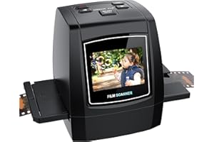 EYESEN Mini escáner Digital de películas y Diapositivas - Convierte Negativos y Diapositivas de 35 mm, 126, 110, Super 8 y 8 mm en imágenes JPEG de 22 megapíxeles - Pantalla LCD de 2,4 Pulgadas
