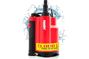 HECHT Tauchpumpe 750 W – 13 000 l/h Schmutzwasser & Klarwasser Automatik-Schwimmerschalter – Bis 9 m Förderhöhe - Wasserpumpe für Keller, Pool, Regentonne & Garten – zum Aus- & Abpumpen