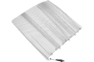 REACHMALL 2 x Kamin-Netzvorhang, Funkenschutzgitter, Metall-Feuerschutzpaneele mit Griffen für Heimkamin, hängende Ersatzschirme (C)