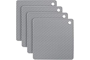 flintronic Set med 4 underlägg i silikon, diskmaskinssäker, värmebeständig, halkfri och värmebeständig upp till 250 °C (4 sty