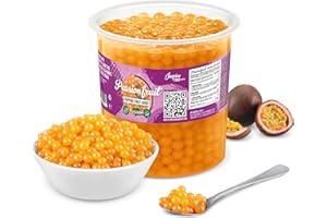‎THE INSPIRE FOOD COMPANY INSPIRE FOOD Bubble Tea Perlen Maracuja für Bubble Tea | Popping boba Perlen, Tapioka Fruchtperlen und Boba Perlen - 100% vegan und glutenfrei, ohne künstliche Farbstoff, 3.2KG