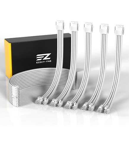 Câble Extension Alim PCIe 8 Broches - 30cm Blanc Pour Carte Graphique GPU