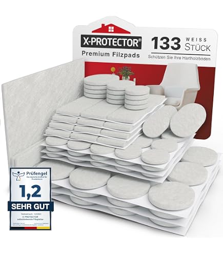 Metafranc Self-Adhesive Felt Gliders - 16 Pack, 22mm Square, Protects Floors From Scratches - View #2