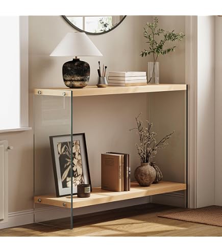 Eglaf Mobile TV In Acrilico Trasparente 140 Cm - Console 3 Livelli Con Ripiani Aperti, Per TV Fino A 60 Pollici, Soggiorno E Camera Da Letto - 5