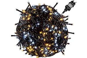 ‎VOLTRONIC VOLTRONIC LED Lichterkette, IP44, Modell- und Farbwahl, 200 LEDs, Grünes Kabel, kaltweiß/warmweiß