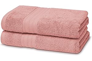 Victorio & Lucchino Juego de Toallas 100% Algodón - 2 Toallas Baño Ducha 70x140cm - Color Rosa Palo