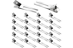 Beayuer Hairdressing Curl Clips 1.8 Inch Double Prong Curl Setting Section Hair Clips Metal Alligator Clip for Hair Bow Great Pin Curl Hairpins Styling Clips Hair Salon Barber Hairstyling (20 Pcs)