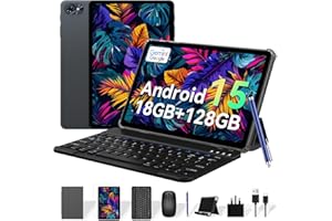 TABWEE Android 15 Tablet 10 Inch - Gemini AI 2.0 Android Tablets 18GB+128GB/2TB, 10.1 Inch Tablet with Pen and Keyboard, 6000mAh, FHD, 5G WiFi, Bluetooth 5.0, GPS, OTG, Office, Gaming, 2 Years Warranty