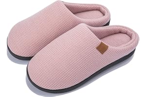 NeedBo Kapcie męskie i damskie, waflowe z podszewką z dzianiny bawełnianej, antypoślizgowe i lekkie kapcie do użytku wewnątrz