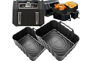 Premium Ninja 7.6L AF200UK Silicone Liners | 2.5mm Thick, Convex Base, Non-Stick & Dishwasher Safe | 2PCS Reusable 7.6L Ninja Air Fryer Liners | Ninja Silicone Liners | by iStock Ltd