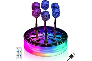 CoolGift Mart Light Up Dart Holder, Acrylic Dart Stand with Multiple Color Modes and Brightness Adjustment Function with Remote Control, Birthday Christmas Gifts for Men or Darts Enthusiasts