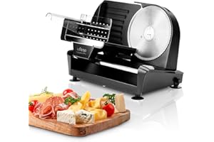 Ufesa Katana Pro Trancheuse Électrique de 200W avec Lame Détachable en Acier Inoxydable, 19mm de Diamètre, Régulateur d'Épaisseur de 0 à 20mm, Bouton de Sécurité, Pieds Antidérapants