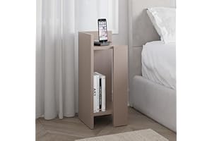 ‎HOCUS PICUS HOCUS PICUS | Elos Holz Nachttisch | Nachtschrank, Beisteltisch, Bett Tisch, Nachttische für Schlafzimmer, Wohnzimmer | 18 mm Dickes Holz | 25 x 60 x 27 cm | Hell Mokka | Links