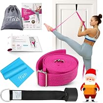 Fitness Yoga Stretching Strap, Adjustable Leg Stretcher Back Bend Assist Trainer, Improve Leg Waist Back Flexibility Home Gym Equipment For Rehab...