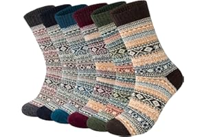 YSense Beau 6 par ciepłych skarpet męskich z wełny merynosów, termiczne, zimowe, grube, oddychające, do chodzenia, wędrówek, jazdy na nartach, trekkingu, biznesowe, przytulne, do łydki, prezent