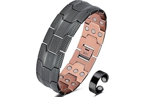 Jeracol Copper Bracelets for Men,3X Magnetic Bracelets Men with Ultra Strength Magnets,Adjustable Size&Jewelry Gift Box
